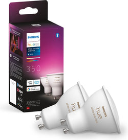 Philips Hue Slimme Lichtbron GU10 Spot Duopack - wit en gekleurd licht - 5,7W - Bluetooth - 2 Stuks