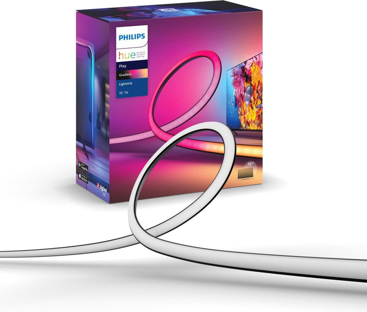 Philips Hue Play Gradient Lightstrip 75 Zoll – Fernseher – Schwarz – 20 W – inkl. Netzteil und Halterungen