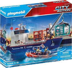 PLAYMOBIL City Action Cargo Groot containerschip met douaneboot - 70769