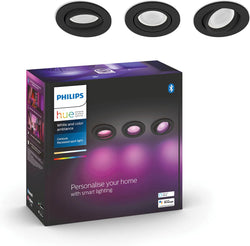 Philips Hue Centura Einbaustrahler – White and Color Ambiance – 3er-Pack – Schwarz – rund – Bluetooth