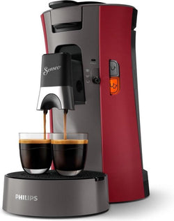 Philips Senseo Select CSA230/90 – Kaffeepadmaschine – Tiefrot und Kaschmirgrau