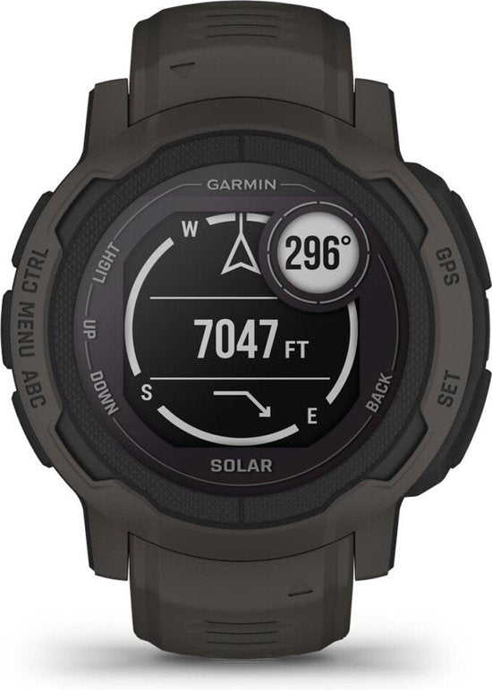 Garmin Instinct 2 Solar - Sporthorloge met GPS - Smartwatch voor heren - Zon Oplaadbaar - 45mm - Graphite