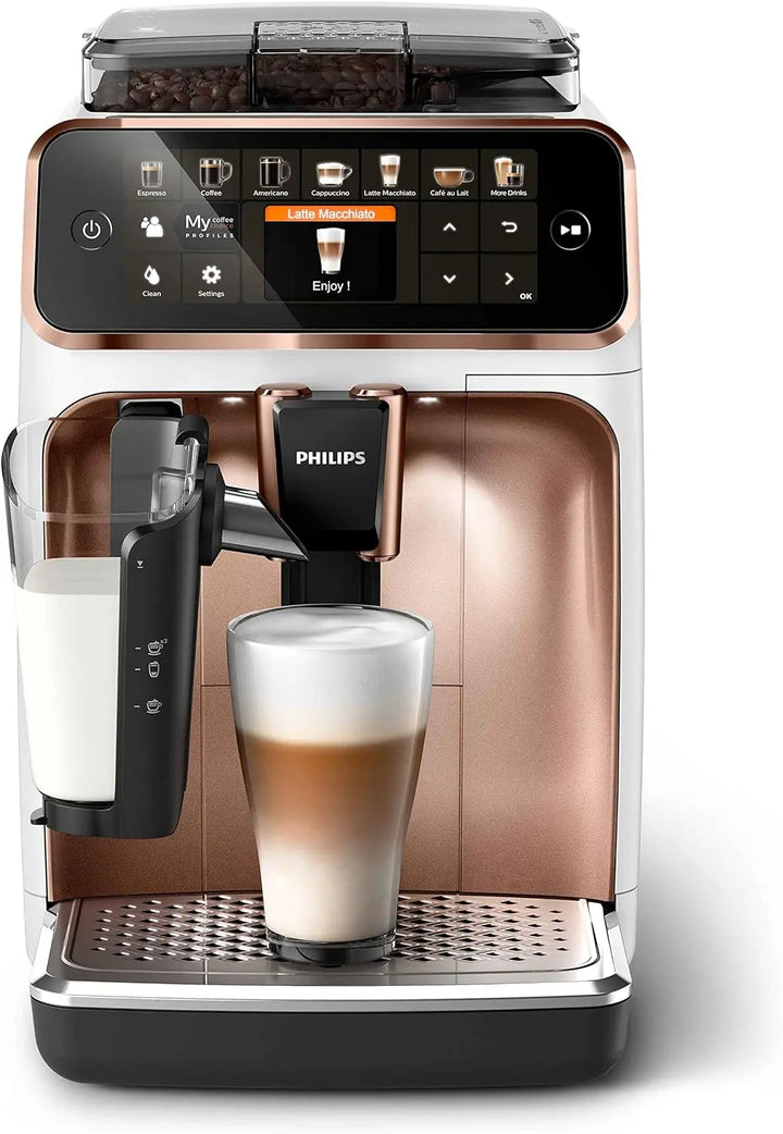 Philips EP5443/70, Espressomachine, 1,8 l, Koffiebonen, Gemalen koffie, Ingebouwde molen, 1500 W, Roségoud, Wit Philips