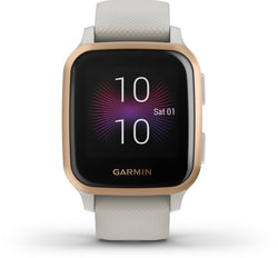 Garmin Venu Sq Music Health Smartwatch – Klarer Touchscreen – Musikspeicher – 6-Tage-Akku – Helles Sand/Roségold 