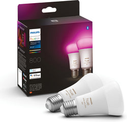 Philips Hue Smart Light Source E27 Duopack – weißes und farbiges Licht – 6,5 W – Bluetooth – 2 Stück 