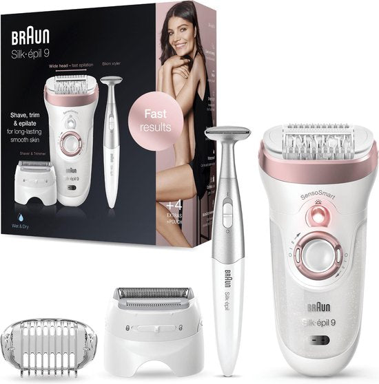 Braun Silk-épil 9 9-890 - Epilator - Wit/Roségoud